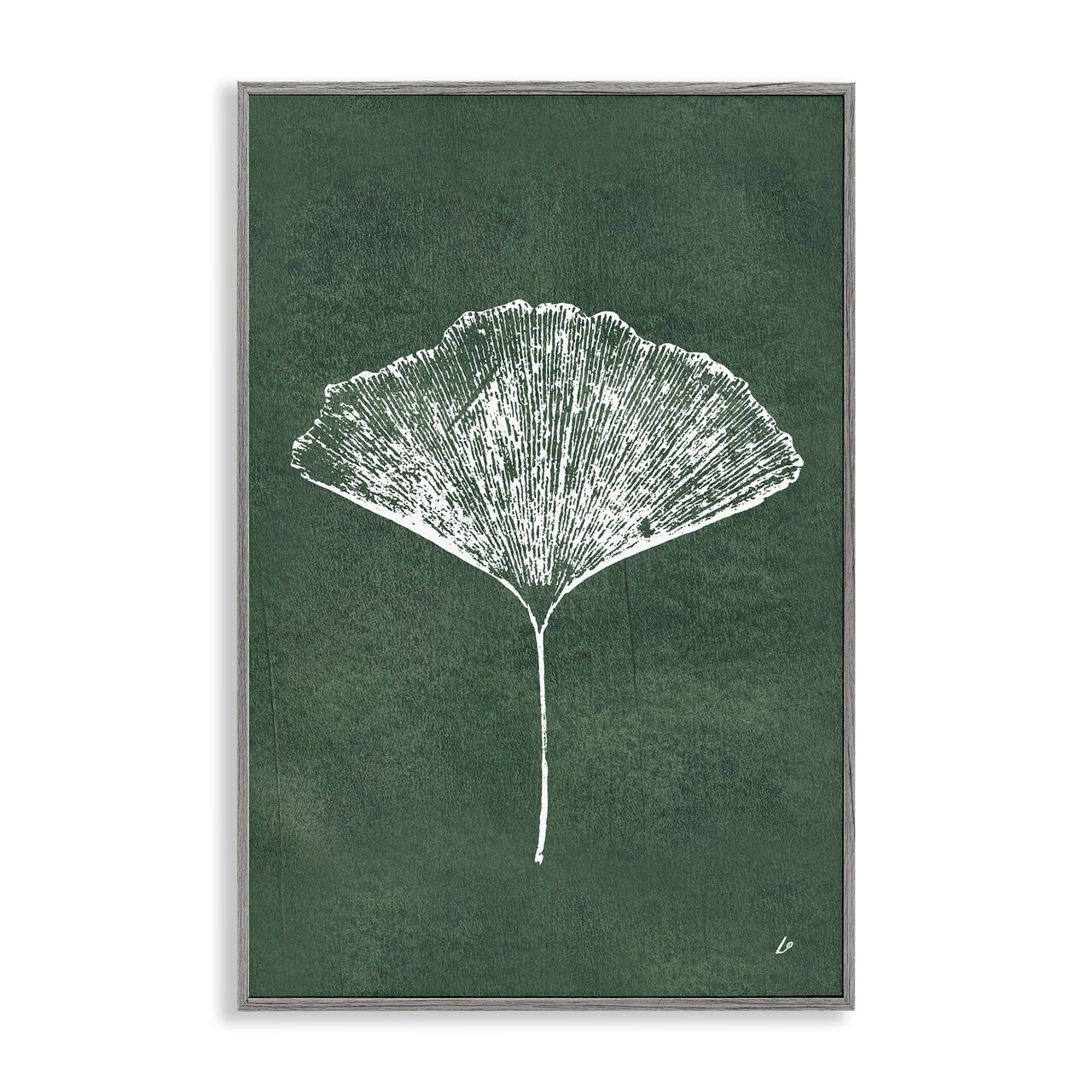 Stupell Industries Ginkgo Impression on Green Framed Giclee Wall Art Design by Lydia Orange
